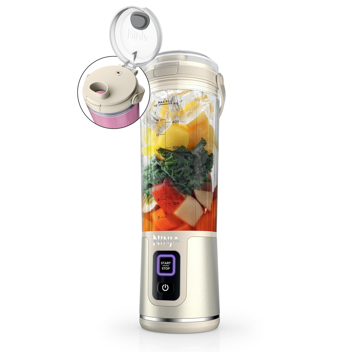 Ninja Blast Licuadora Portátil 18 oz Recargable USB-C - Frijol de vainilla metálico