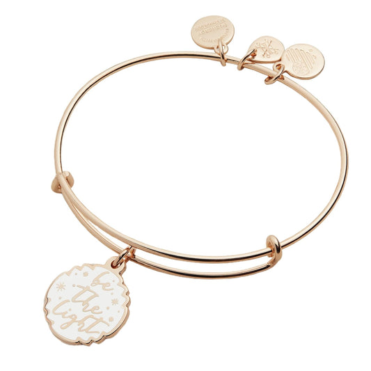 Alex and Ani Brazalete Rígido con Dije 'Be the Light' | Pulseras Doradas para Mujer | Pulsera Dorada | Pulseras Plateadas para Mujer | Stack de Pulseras
