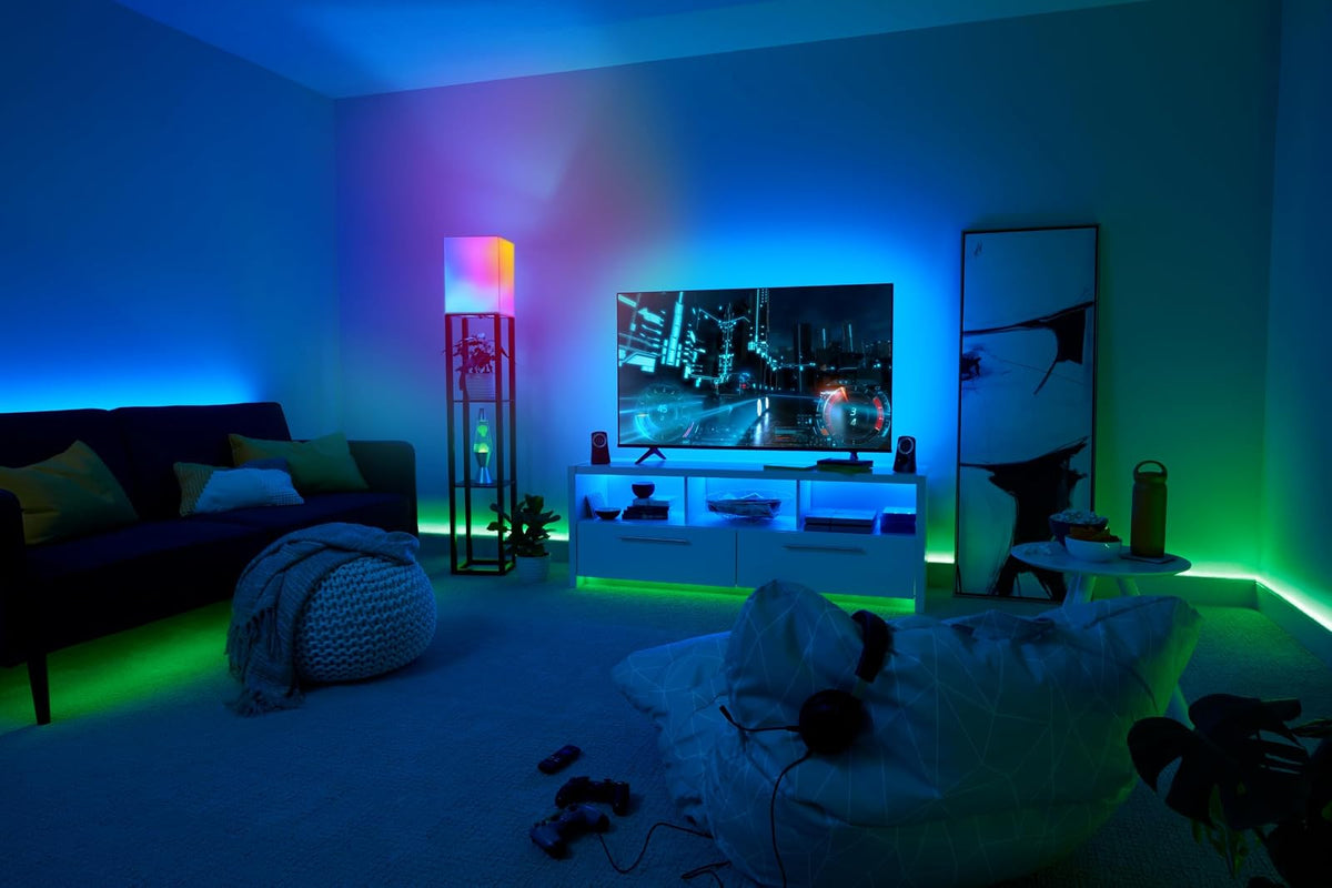Cync GE Dynamic Effects - foco LED inteligente A19, luz WiFi inteligente que cambia de color, compatible con Alexa y Google Home (paquete de 2)