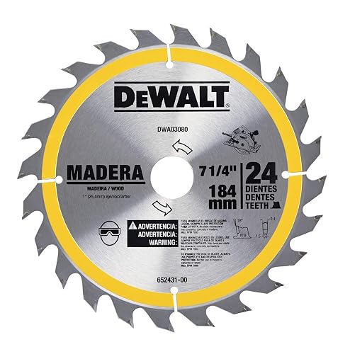 DEWALT DWA03080 Disco Sierra 7-1/4 pulgada 24DPP Madera