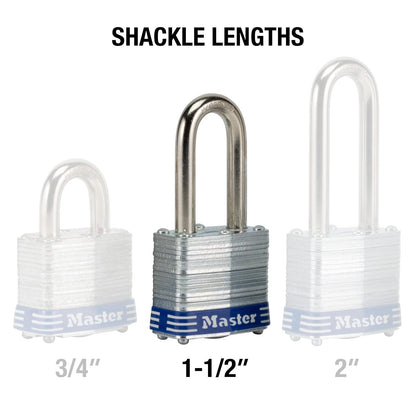 Master Lock 3DLF Candado Laminado de 40 mm con Gancho Largo de 38 mm