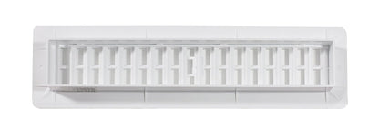Decor Grates PL212-WH - Registro de piso de plástico, 5 cm x 30 cm, color blanco