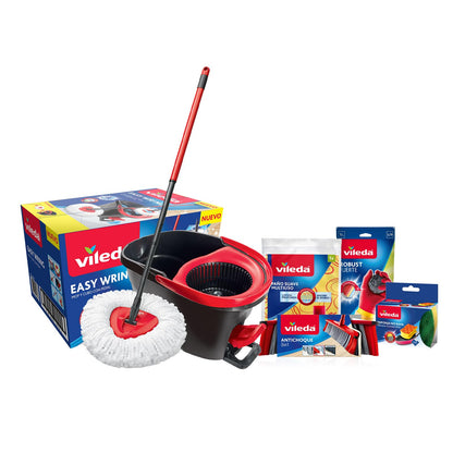 Vileda Easy Wring Trapeador de Microfibra con Cubeta y Pedal - Combo Soluciones