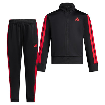 adidas conjunto de chamarra con cierre y jogger para niño - 4 Años - Negro - Rojo