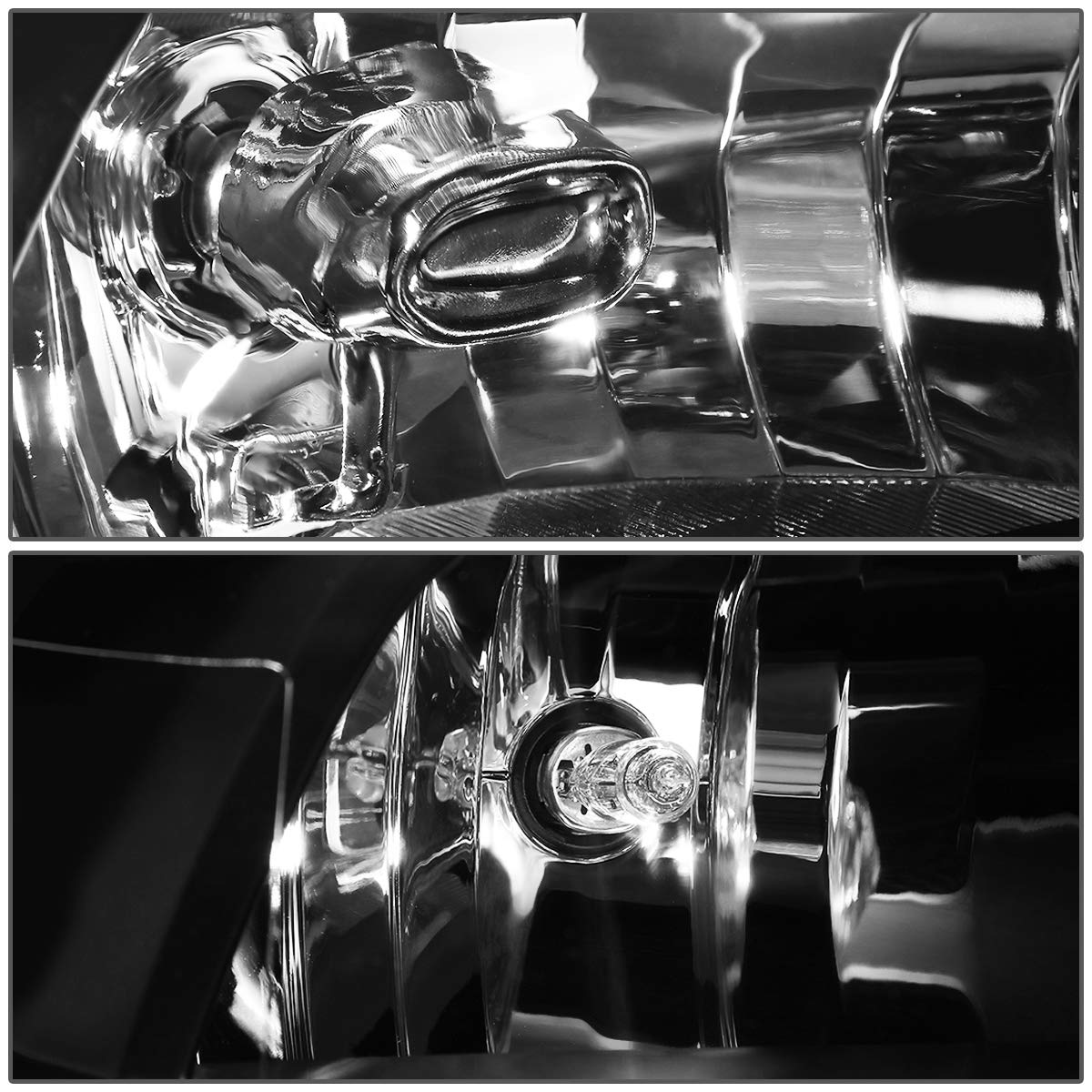 DNA Motoring Conjunto de Faros Delanteros Halogen, Negro/Transparente, HL-OH-DR09QUA-BK-CL1 [para Ram 1500-5500 10-18]
