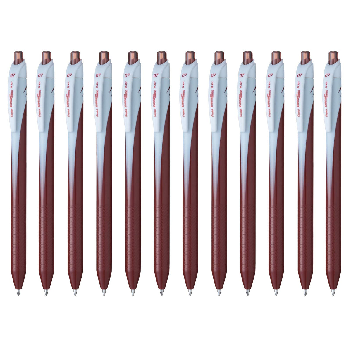 Pentel EnerGel Bolígrafo Retráctil Punto 0.7mm, Caja 12 Piezas - Tinta Café
