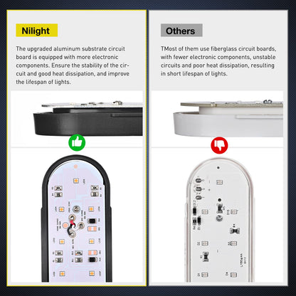 Nilight - Luz trasera ovalada de 6inch, 6 unidades, rojo, ámbar blanco 10 LED ojales de montaje empotrado, IP67, señales de giro de freno impermeables, luces de marcha atrás 2 años de garantía, TL-28