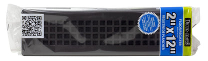Décor Grates LTH212-BLK Lattice Floor Register, 2x12 Inches, Black