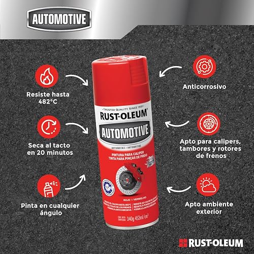 Rust-Oleum Esmalte Aerosol Automotive Pintura para Caliper Rojo Brillante 340 g