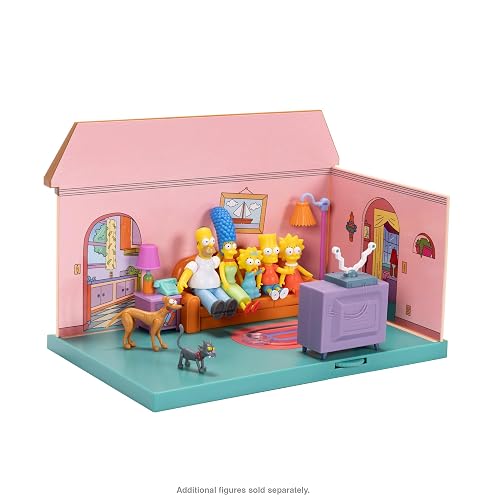 Jakks Pacific – Los Simpsons – Set de Juego – Sala Familiar de Los Simpsons – Incluye a Homero Simpson - Licencia Oficial