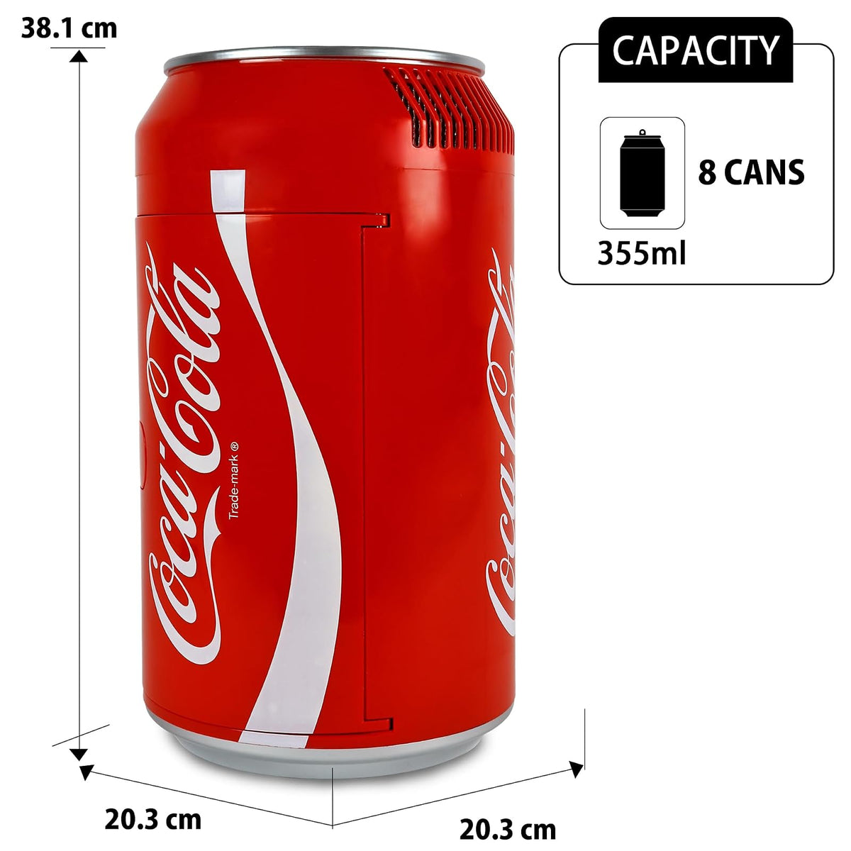 Koolatron CC06 Coca Cola Mini Enfriador de Latas | 8 can, negro rojo, 13 L, 14 cuartos