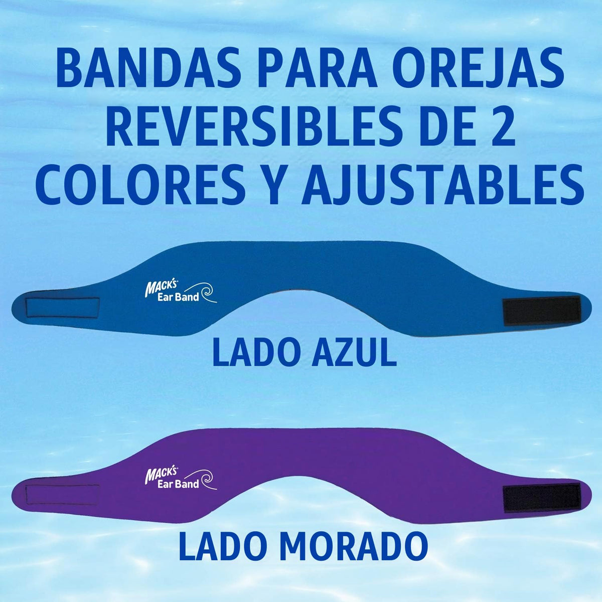 Mack's Diadema de natación – La Mejor Diadema de Nadador – Recomendado por médicos para Mantener el Agua Fuera y Mantener los Tapones para los oídos, Banda Oficial de natación de Estados Unidos