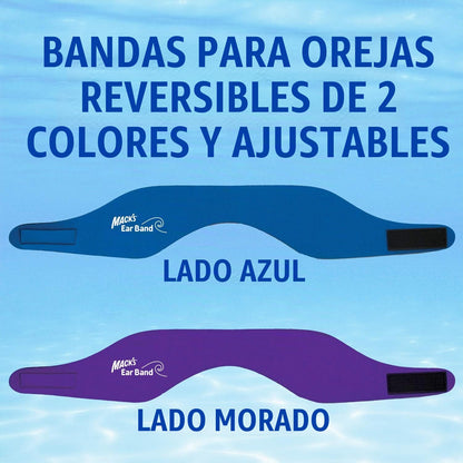 Mack's Diadema de natación – La Mejor Diadema de Nadador – Recomendado por médicos para Mantener el Agua Fuera y Mantener los Tapones para los oídos, Banda Oficial de natación de Estados Unidos