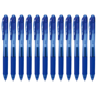 Pentel EnerGel-X Bolígrafo de Gel Punta de Aguja 0.5 mm, Paquete de 8 - 12 Unidad (Paquete de 1) - Aguja de 0,5 mm - azul