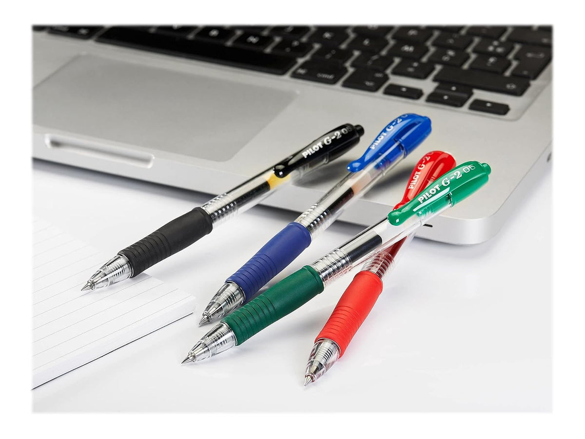 Pilot G2 Bolígrafos retráctiles de tinta de gel de alta calidad, Colores variados, Colores Variados, 8-Pack Pouch