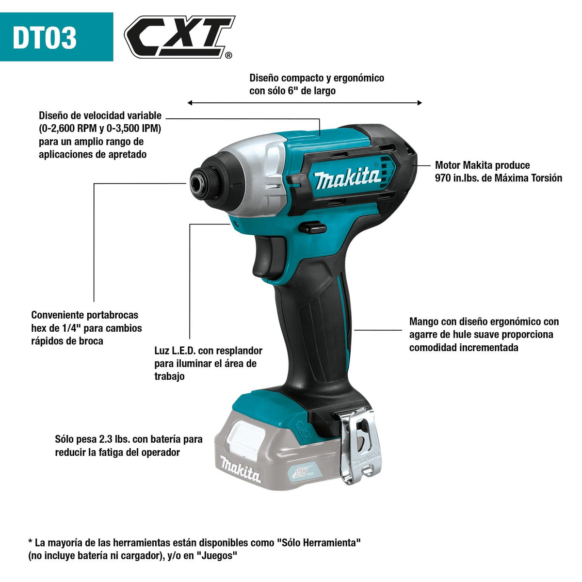 Makita Kit Taladro Atornillador + Rotomartillo Inalámbrico 12V CLX228 Estuche