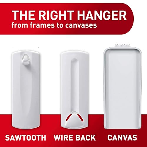 Command Sawtooth Picture Hangers, White, 4-Hangers, 8 Strips (PH040-4NA) - Easy to Open Packaging