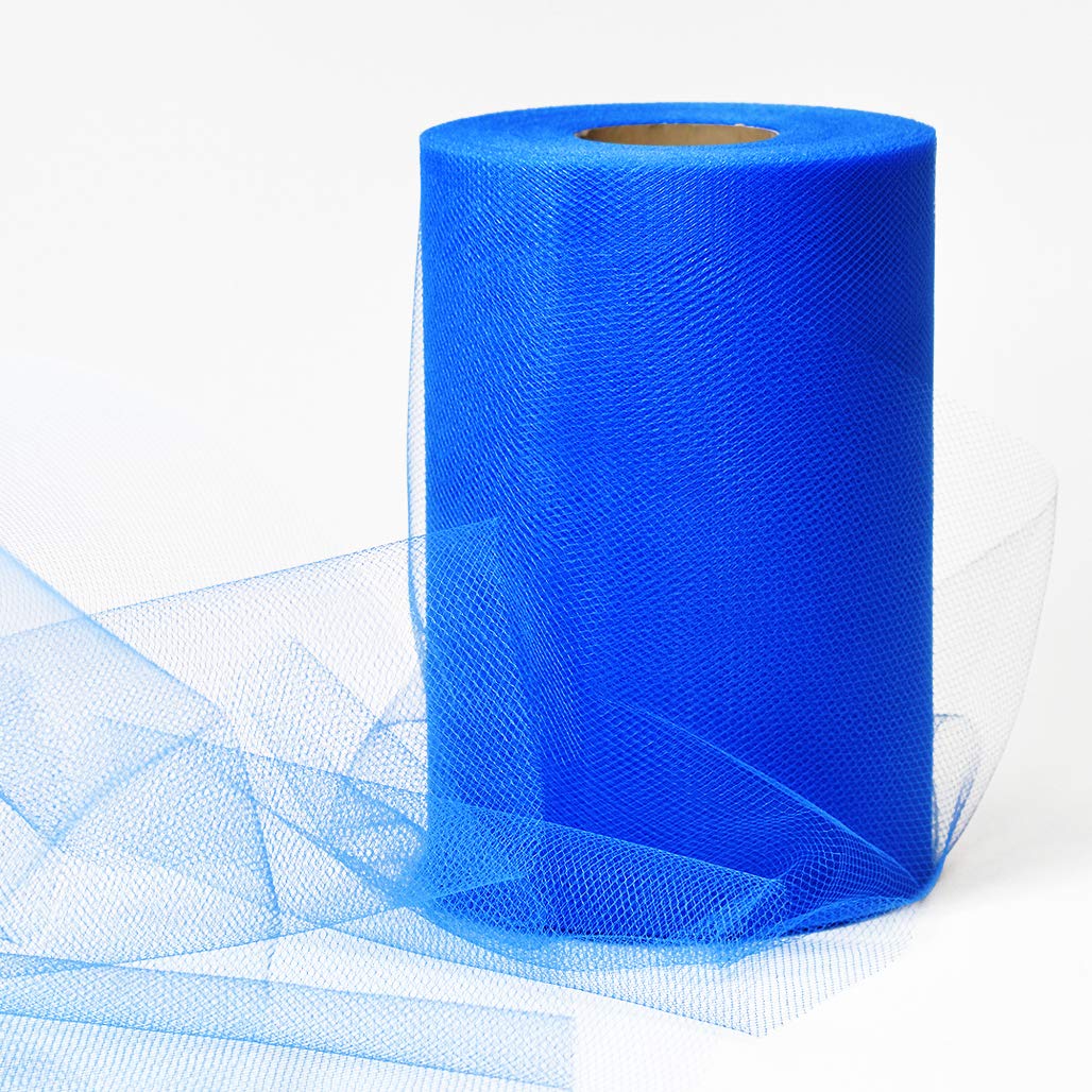 Expo International TL2444RL - Bobina decorativa mate de tul (6 x 100 m), color azul