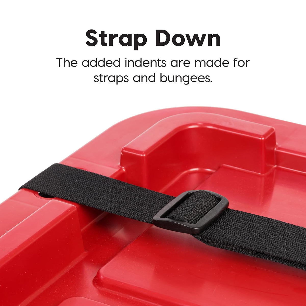 IRIS USA 4 Contenedores Resistentes de 12 Gal con Tapa, Rojo | Diseñado para equipo estacional y suministros. Forma apilable que aprovecha espacio en garajes y estantes.