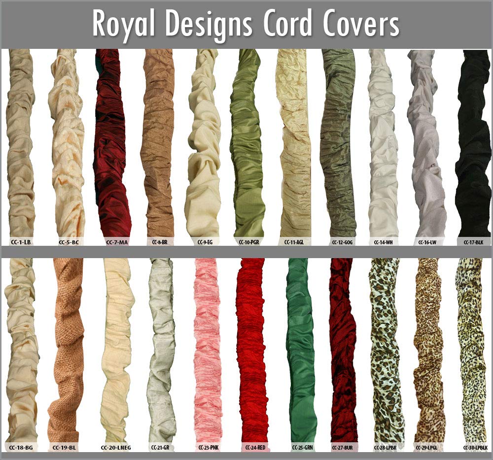 Royal Designs, Inc. - Cubierta de cable y cadena de tela de seda de 4 pies, cadena de iluminación colgante de araña y gestión de cables, cierre táctil, verde pera, 1 paquete