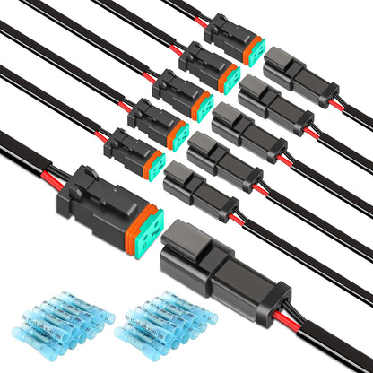 Nilight Conectores Eléctricos Impermeables 5 Pines Macho/Hembra Juego 10 - 2Pin DT Connector 6Sets