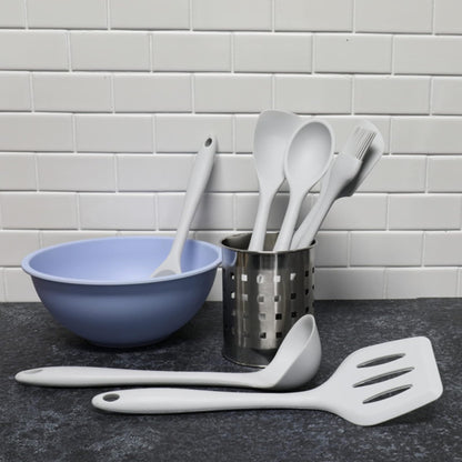 Chef Craft Cucharón de cocina de silicona premium, 28,6 cm, gris
