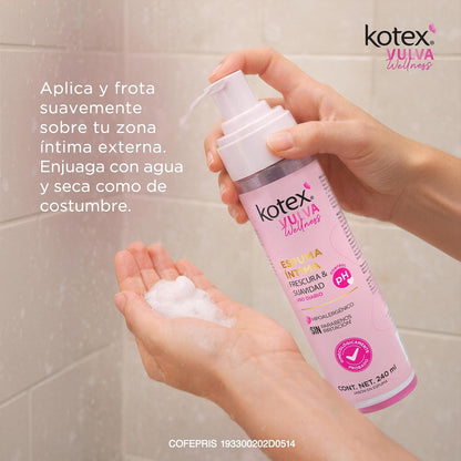 Espuma Íntima Kotex, Vulva Wellness 240 ml
