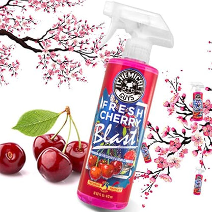 Chemical Guys Fresh Cherry Blast Ambientador y Eliminador de Olores Premium, (ideal para automóviles, camiones, todoterrenos, caravanas, casas, oficinas, dormitorios y más) 473 ml
