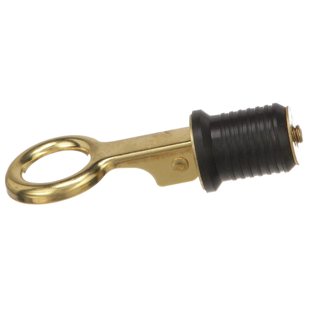 Attwood 7524A7 Tapón de Drenaje con Mango a presión, para desagües de 1 Pulgada de diámetro, se bloquea en su Lugar, Mango de latón, tapón de Goma