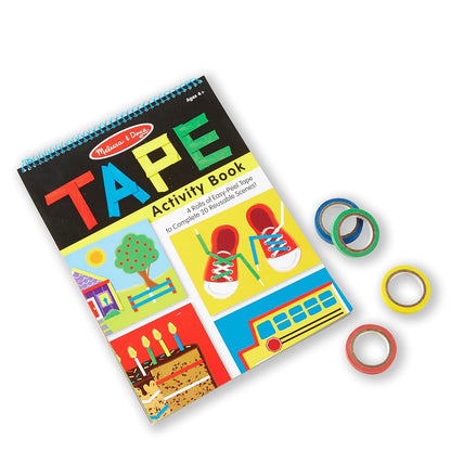 Melissa & Doug Libro de actividades con cintas, contribuye al aprendizaje temprano de habilidades, 4 rollos de cinta de rasgado fácil, resistente encuadernación en espiral, 20 páginas, 27.686 cm alto x 20.066 cm ancho x 1.143 cm largo