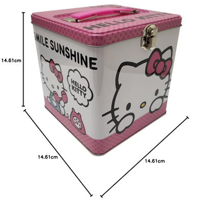 The Tin Box Company XL - Lata de almacenamiento con asa, Hello Kitty
