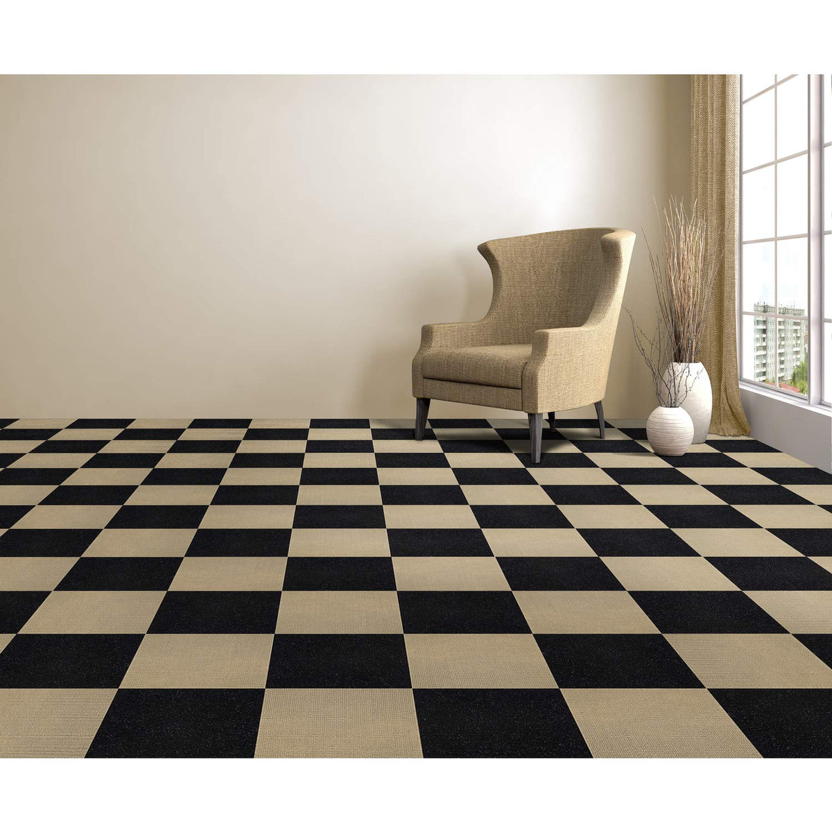 Achim Home Furnishings Nexus Borgoña 30,5 x 30,5 cm Alfombra Autoadhesiva para azulejos, Borgoña