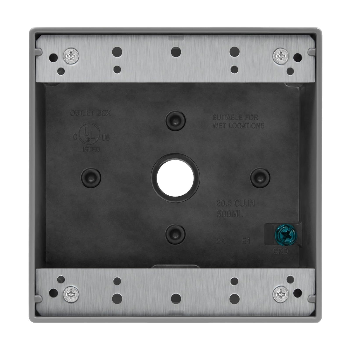 ENERLITES - Caja de enchufes impermeable con tres enchufes roscados de 1/2 pulgada, caja eléctrica exterior, 3 orificios de 0,50 pulgadas cada uno, 2 elementos