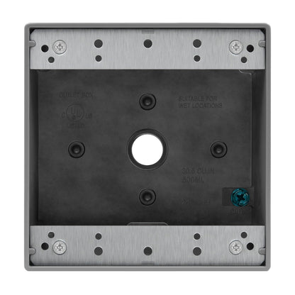 ENERLITES - Caja de enchufes impermeable con tres enchufes roscados de 1/2 pulgada, caja eléctrica exterior, 3 orificios de 0,50 pulgadas cada uno, 2 elementos