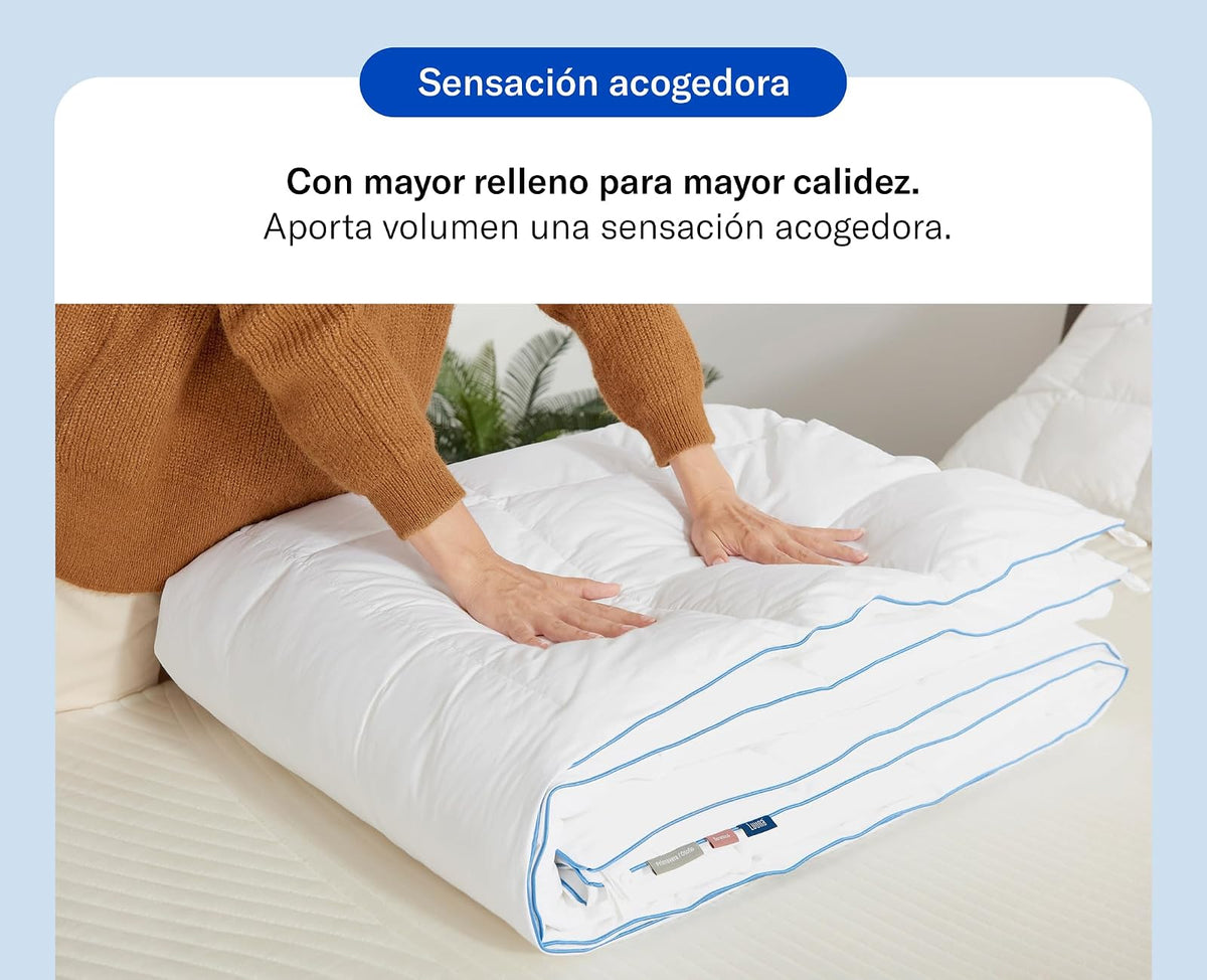 Luuna Nuevo Duvet de Plumón de Microfibra Primavera/Otoño, Down Alternative, Matrimonial-Queen Size, 12 Meses de Garantía