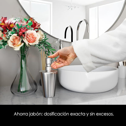 Art & Home Elegante Despachador para Jabón líquido de Acero Inoxidable 500 ml. para Uso en baño, Cocina, Oficina, Comercio