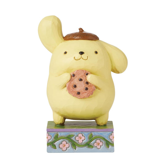 Enesco Sanrio by Jim Shore Pompompurin con Figura de Galletas, Resina de Piedra Pintada a Mano, Coleccionable, Cifras de Hello Kitty para decoración del hogar, 5 Pulgadas