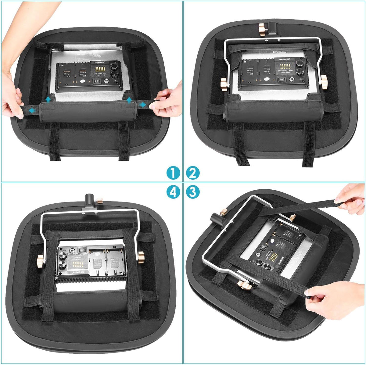 NEEWER 2 Pack LED Luz Panel Softbox para 660 480 Luz de Video | Outer 16.3"x6.5", Inner 9.8"x8.7", Plegable Difusor, para Foto Estudio Shooting