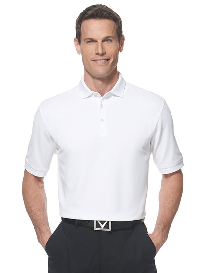 Callaway Polo de Golf otomano de Manga Corta OPTI-Shield Polo para para Hombre - Blanco - G