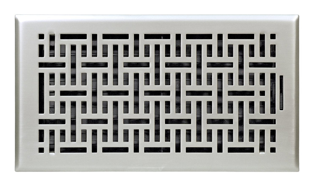 Accord Ventilation AMFRSNB612 Wicker Design Floor Register, Satin Nickel, 6" x 12", Silver - Níquel satinado - 6" x 12"