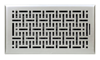 Accord Ventilation AMFRSNB612 Wicker Design Floor Register, Satin Nickel, 6" x 12", Silver - Níquel satinado - 6" x 12"