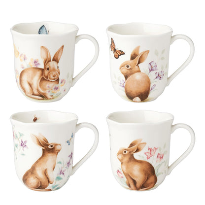 Lenox 894154 - Juego de 4 tazas de conejito de mariposas