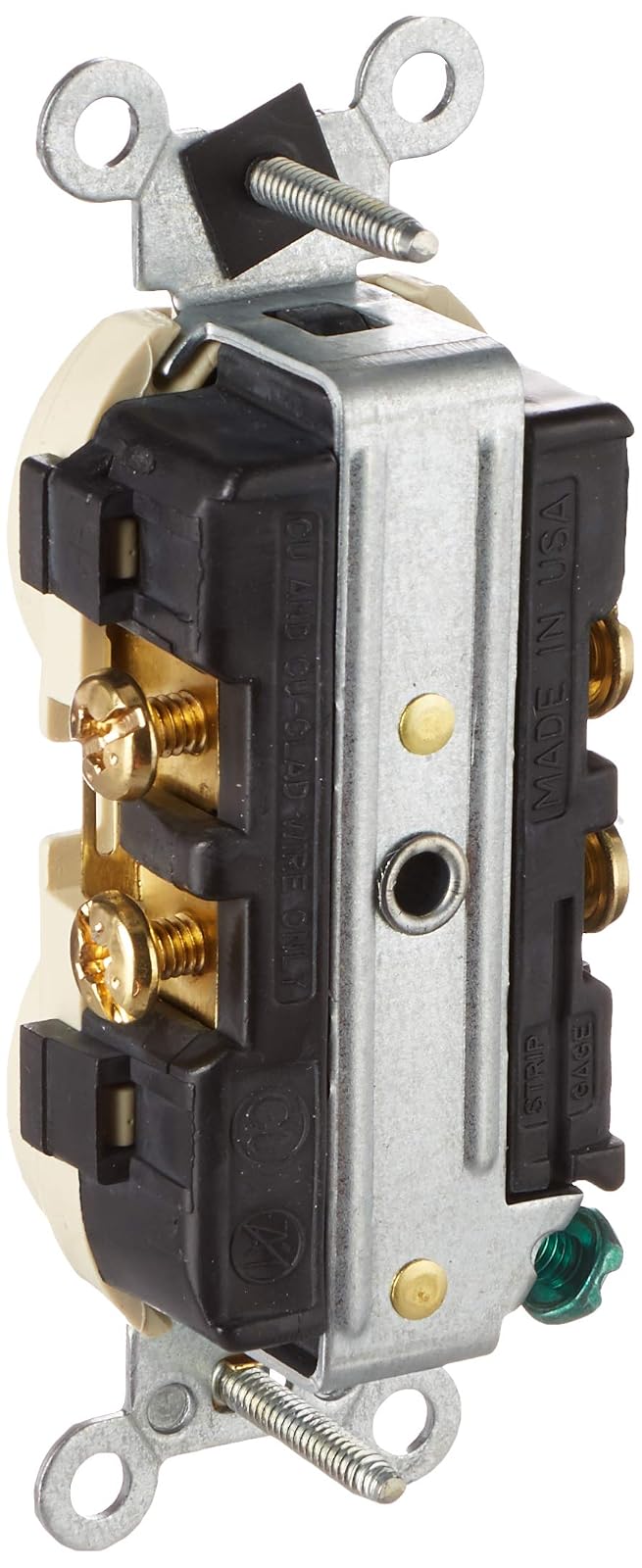 Leviton 051-05822-00I Receptáculo Dúplex Grado Comercial 20A 250V 2P3H Nema 6-20R, Marfil, pack of/paquete de 1
