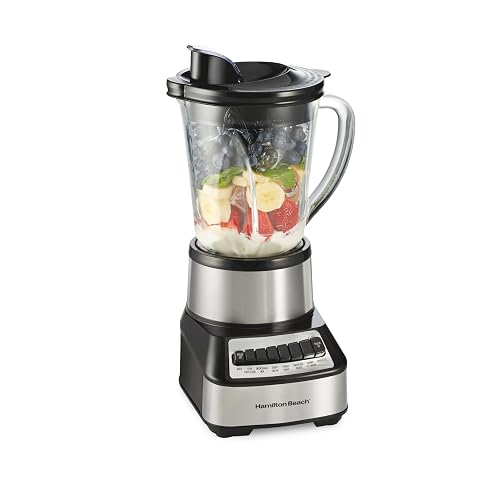 Hamilton Beach - Licuadora Miltifunción 54221/14 velocidades/ 700 watts de potencia/ 3 años de garantía/Vaso de Vidrio de 1.18 L