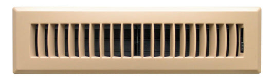 Accord APFRWHL410 registro de piso de plástico con diseño de rejilla, 4 pulgadas x 10 pulgadas (medidas de apertura de conducto), Básico, 2" x 12", Marrón topo