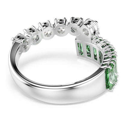 Swarovski Matrix Kollektion Ring, Gemischte Schliffe, Grün, Rhodiniert