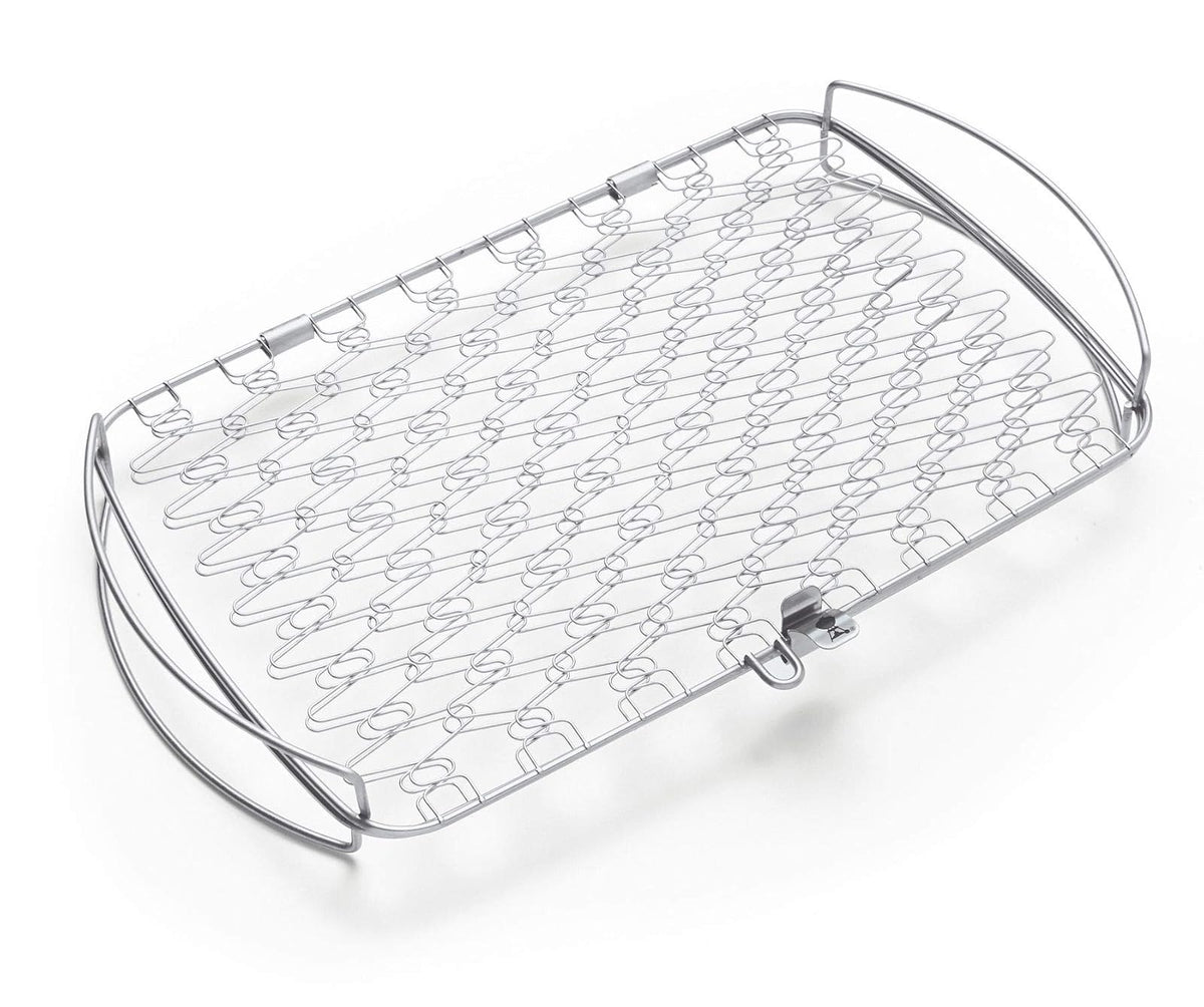 Canasta con Rejilla para Asar de Weber. La Mejor Forma de Cocinar Pescados, Camarones y Más, de Manera Fácil y Rápida en tu Asador de Carbón