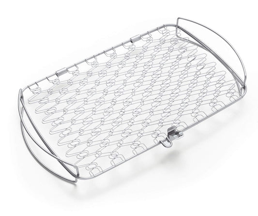 Canasta con Rejilla para Asar de Weber. La Mejor Forma de Cocinar Pescados, Camarones y Más, de Manera Fácil y Rápida en tu Asador de Carbón