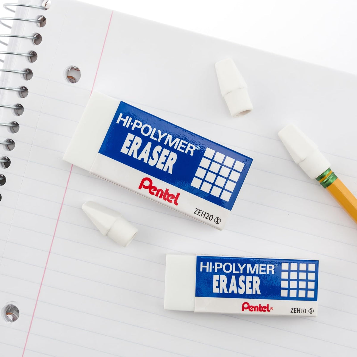 Pentel Hi-Polymer Block Eraser, Large, White, Pack of 10 (ZEH10PC10)