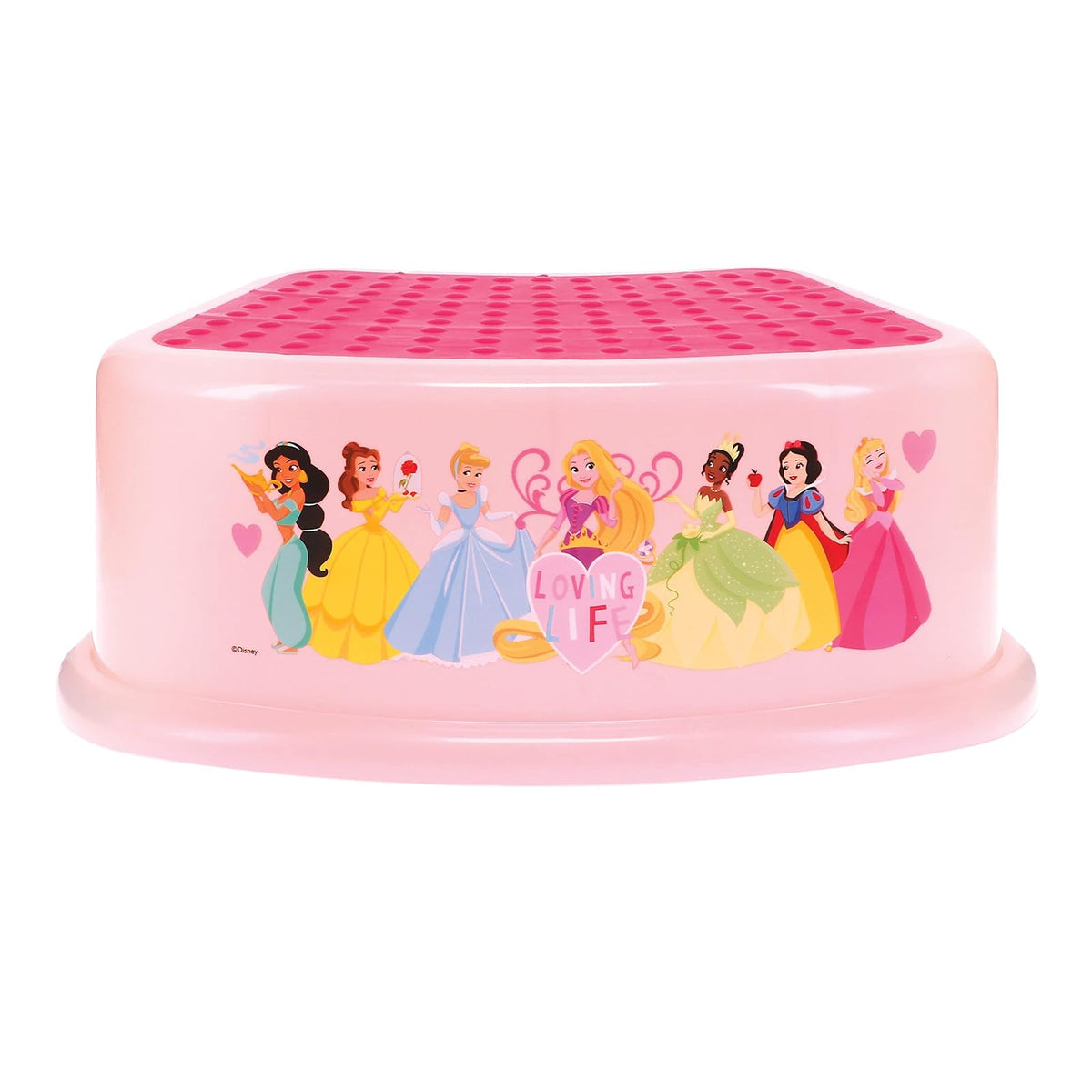 Disney Princess Loving Life - Taburete para niños, Entrenamiento para IR al baño, Antideslizante, baño, Cocina, Ligero
